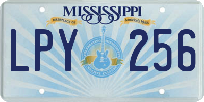 MS license plate LPY256