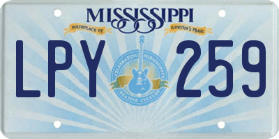 MS license plate LPY259