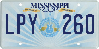 MS license plate LPY260
