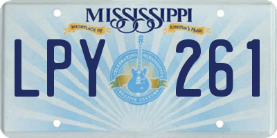 MS license plate LPY261