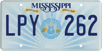 MS license plate LPY262
