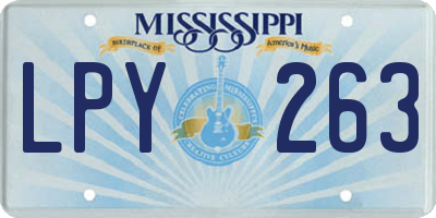 MS license plate LPY263