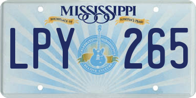 MS license plate LPY265