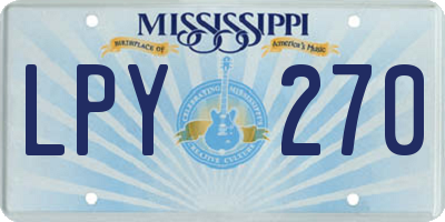 MS license plate LPY270