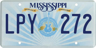 MS license plate LPY272