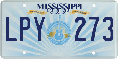 MS license plate LPY273