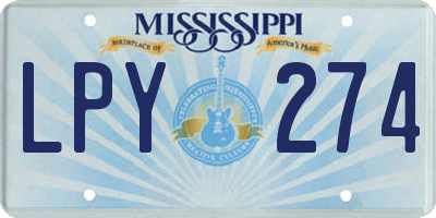 MS license plate LPY274