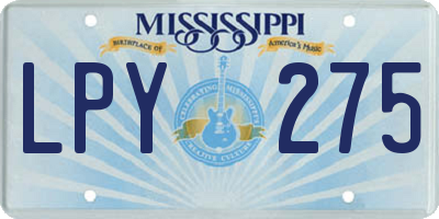 MS license plate LPY275