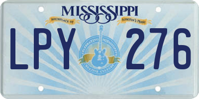 MS license plate LPY276