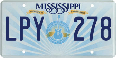 MS license plate LPY278
