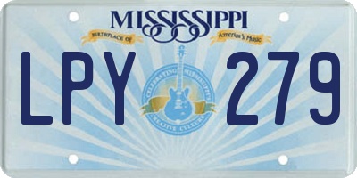 MS license plate LPY279