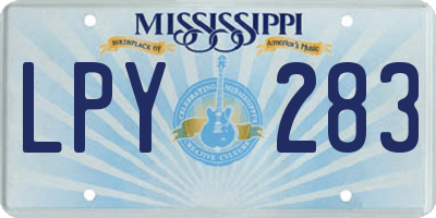 MS license plate LPY283