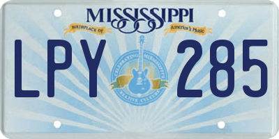 MS license plate LPY285