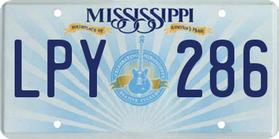 MS license plate LPY286