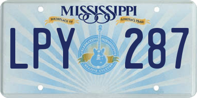 MS license plate LPY287