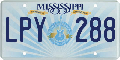 MS license plate LPY288