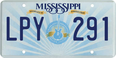 MS license plate LPY291