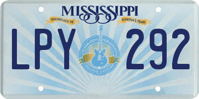 MS license plate LPY292