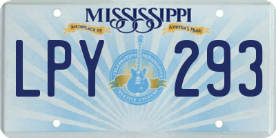 MS license plate LPY293