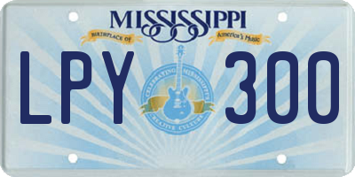 MS license plate LPY300