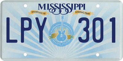 MS license plate LPY301
