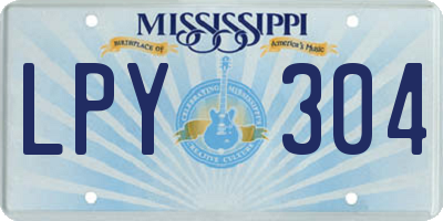 MS license plate LPY304
