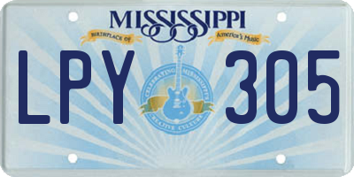 MS license plate LPY305