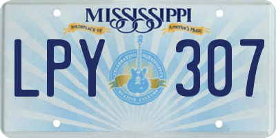 MS license plate LPY307