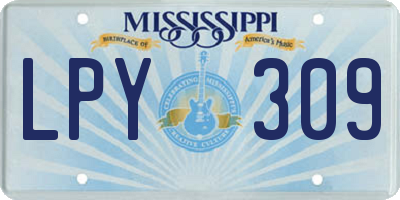 MS license plate LPY309