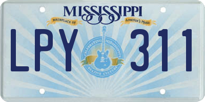 MS license plate LPY311