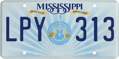 MS license plate LPY313