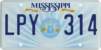 MS license plate LPY314