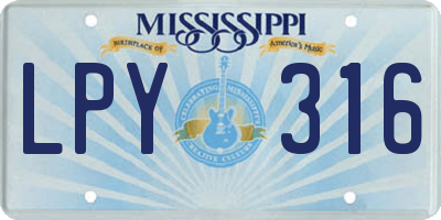 MS license plate LPY316