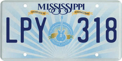 MS license plate LPY318