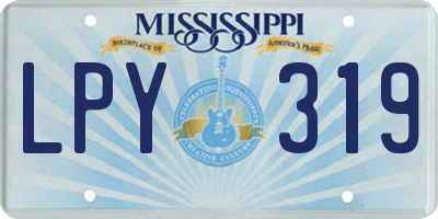 MS license plate LPY319