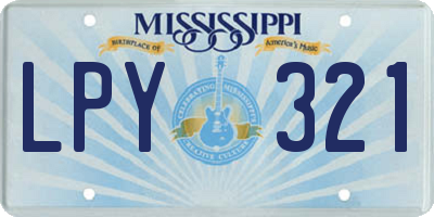 MS license plate LPY321