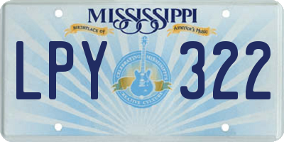 MS license plate LPY322