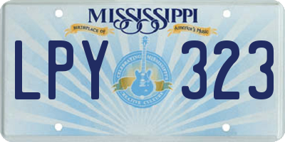 MS license plate LPY323