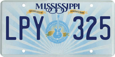 MS license plate LPY325