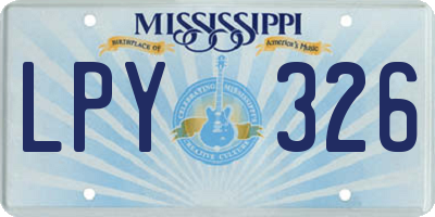 MS license plate LPY326