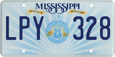 MS license plate LPY328