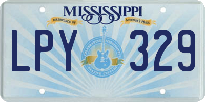 MS license plate LPY329