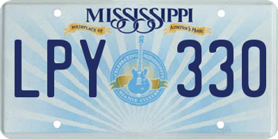 MS license plate LPY330