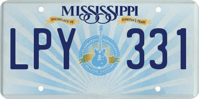 MS license plate LPY331