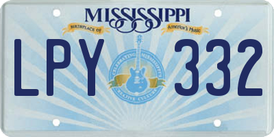 MS license plate LPY332
