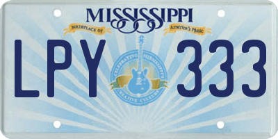 MS license plate LPY333