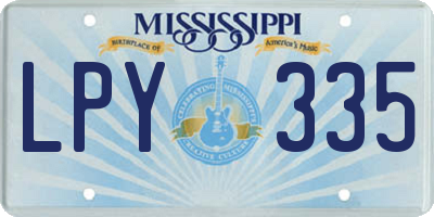 MS license plate LPY335