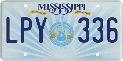 MS license plate LPY336