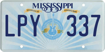 MS license plate LPY337