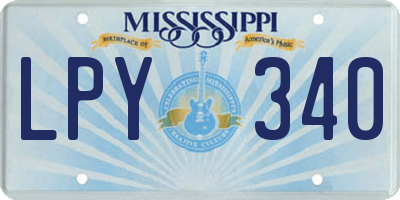 MS license plate LPY340